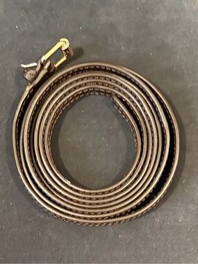 Henri Bendel Brown Leather Strap with Gold Hardware.